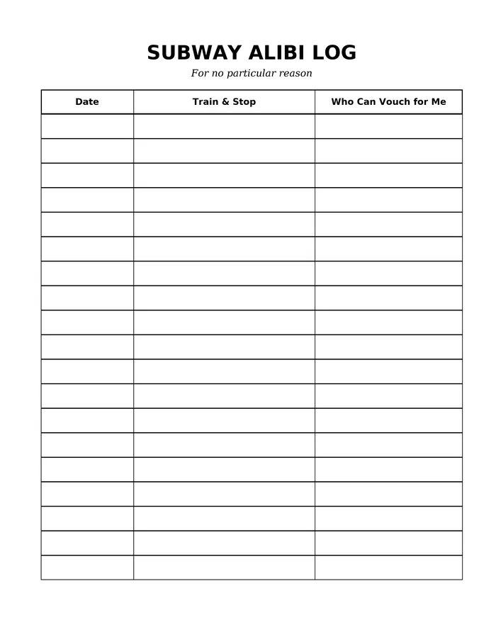 Alibi log page from Where Bad Boyfriends Go in New York City